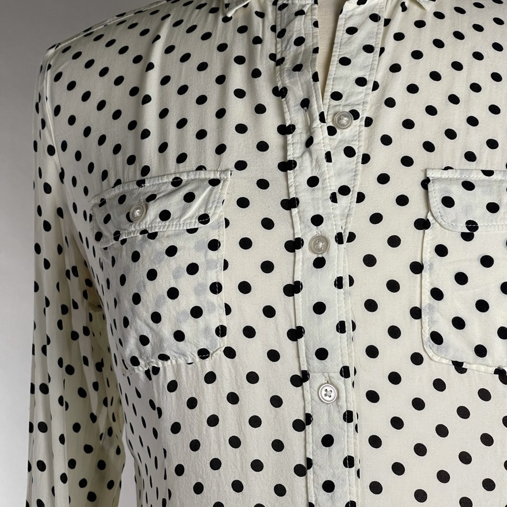 LOFT Polka Dot Button Up Sz S - Picture 2 of 7